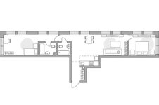 Планировка 3-комнатной квартиры, 63,6 м2