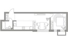 Планировка 2-комнатной квартиры, 40,9 м2