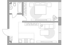Планировка 2-комнатной квартиры, 42,9 м2
