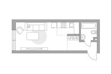Планировка квартиры студии, 25,8 м2