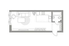 Планировка квартиры студии, 27,5 м2