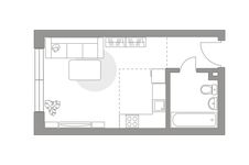 Планировка квартиры студии, 29,2 м2