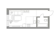 Планировка квартиры студии, 32,4 м2
