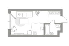Планировка квартиры студии, 35,9 м2