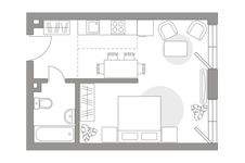 Планировка 2-комнатной квартиры, 49,8 м2