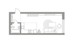 Планировка квартиры студии, 34,9 м2