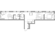 Планировка 3-комнатной квартиры, 63,6 м2