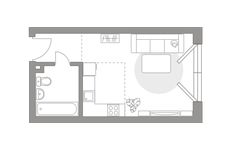 Планировка квартиры студии, 29,2 м2