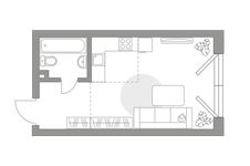 Планировка квартиры студии, 30 м2