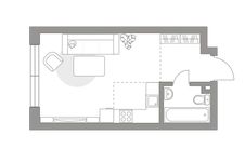 Планировка квартиры студии, 27,2 м2
