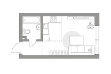 Планировка квартиры студии, 36,4 м2