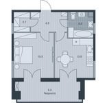 Планировка 1-комнатной квартиры, 48,3 м2