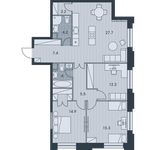 Планировка 4-комнатной квартиры, 93,1 м2