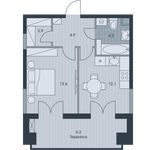 Планировка 1-комнатной квартиры, 43,2 м2