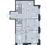 Планировка 4-комнатной квартиры, 93,4 м2