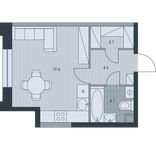 Планировка 1-комнатной квартиры, 30,6 м2