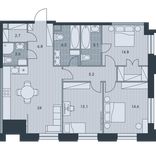 Планировка 4-комнатной квартиры, 96,1 м2