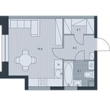 Планировка 1-комнатной квартиры, 30,6 м2