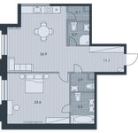 Планировка 2-комнатной квартиры, 75,8 м2