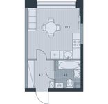 Планировка 1-комнатной квартиры, 26 м2