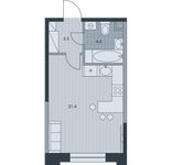 Планировка 1-комнатной квартиры, 29,3 м2