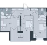 Планировка 3-комнатной квартиры, 70,3 м2