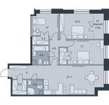 Планировка 4-комнатной квартиры, 99,6 м2