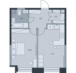 Планировка 2-комнатной квартиры, 47 м2