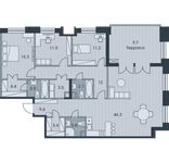 Планировка 5-комнатной квартиры, 138,7 м2