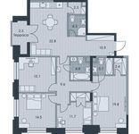 Планировка 5-комнатной квартиры, 124,2 м2