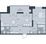 Планировка 2-комнатной квартиры, 65,91 м2