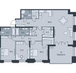 Планировка 5-комнатной квартиры, 152,7 м2