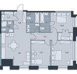 Планировка 4-комнатной квартиры, 96 м2