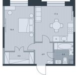 Планировка 2-комнатной квартиры, 47,9 м2
