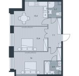 Планировка 2-комнатной квартиры, 59,3 м2