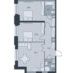 Планировка 3-комнатной квартиры, 73,3 м2