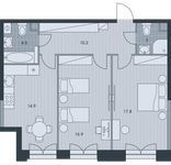 Планировка 2-комнатной квартиры, 67,3 м2