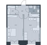 Планировка 2-комнатной квартиры, 46,4 м2