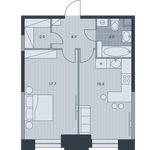 Планировка 2-комнатной квартиры, 46,4 м2