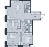 Планировка 4-комнатной квартиры, 96,9 м2