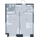 Планировка 2-комнатной квартиры, 46,5 м2