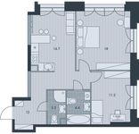 Планировка 3-комнатной квартиры, 63,6 м2