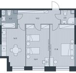 Планировка 2-комнатной квартиры, 67,3 м2