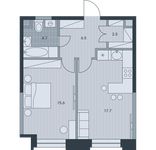 Планировка 2-комнатной квартиры, 47 м2