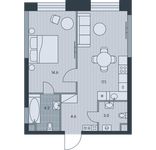 Планировка 2-комнатной квартиры, 43,5 м2