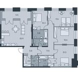 Планировка 5-комнатной квартиры, 143,5 м2