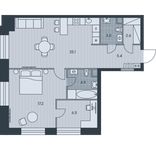 Планировка 2-комнатной квартиры, 64,7 м2