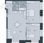 Планировка 3-комнатной квартиры, 70,8 м2