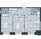 Планировка 3-комнатной квартиры, 63,1 м2