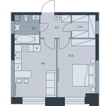 Планировка 1-комнатной квартиры, 39,5 м2